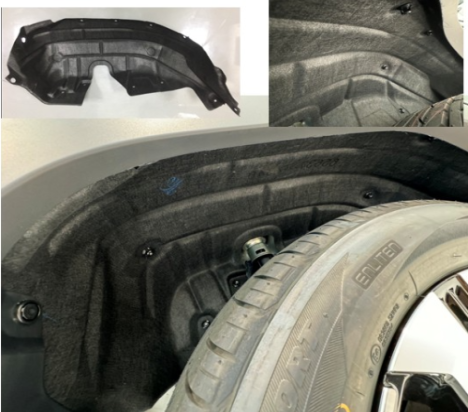 Tire inner lining (wheel arc)