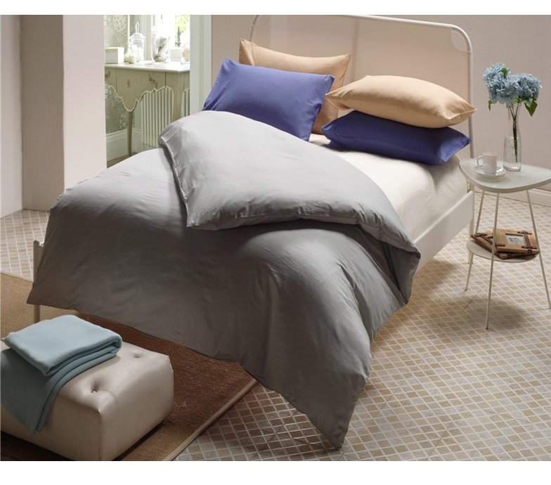 Double solid color bed bag four-piece set[